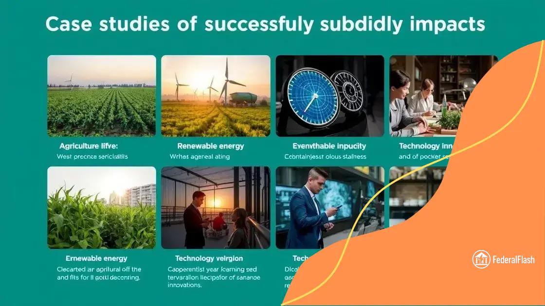 Case studies of successful subsidy impacts