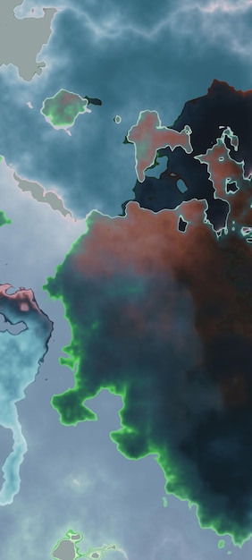 A map showing different flood zones in a coastal area, with clear color-coded regions indicating varying levels of flood risk.